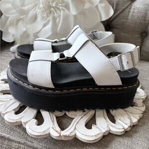 Dr. Martens Francis White Platform Sandals Shoes Women’s 9